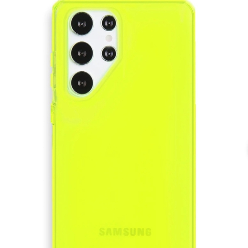 Neon Yellow Clear Samsung Galaxy S22 Ultra Case Velvet Caviar Chartreuse…